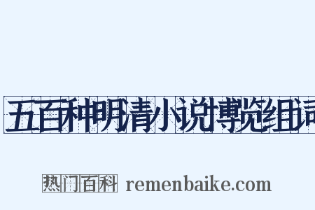 五百种明清小说博览组词是什么意思的图片